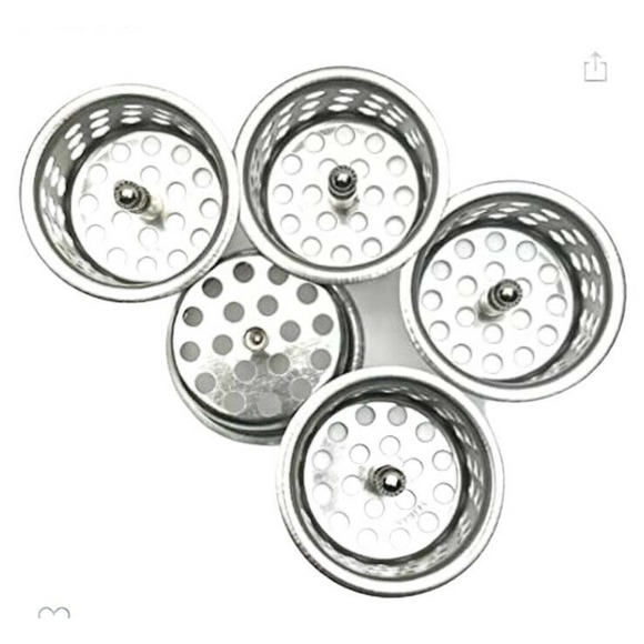 Sink Strainer Crumb Cup with Post Polished Chrome, bag of 5, Lincoln 1-1/2 in - Picture 1 of 5
